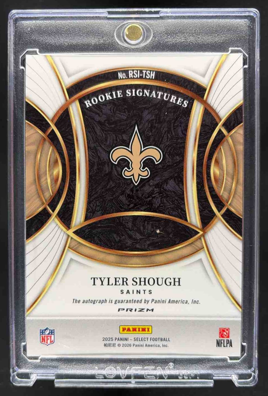2025 Panini Select Tyler Shough #RSI-TSH Silver RC Auto Saints