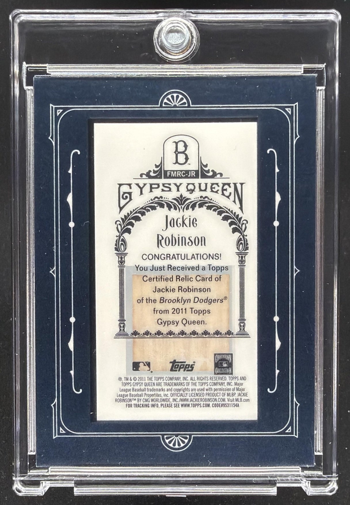 2011 Topps Gypsy Queen Jackie Robinson #FMRC-JR Framed Mini Relics