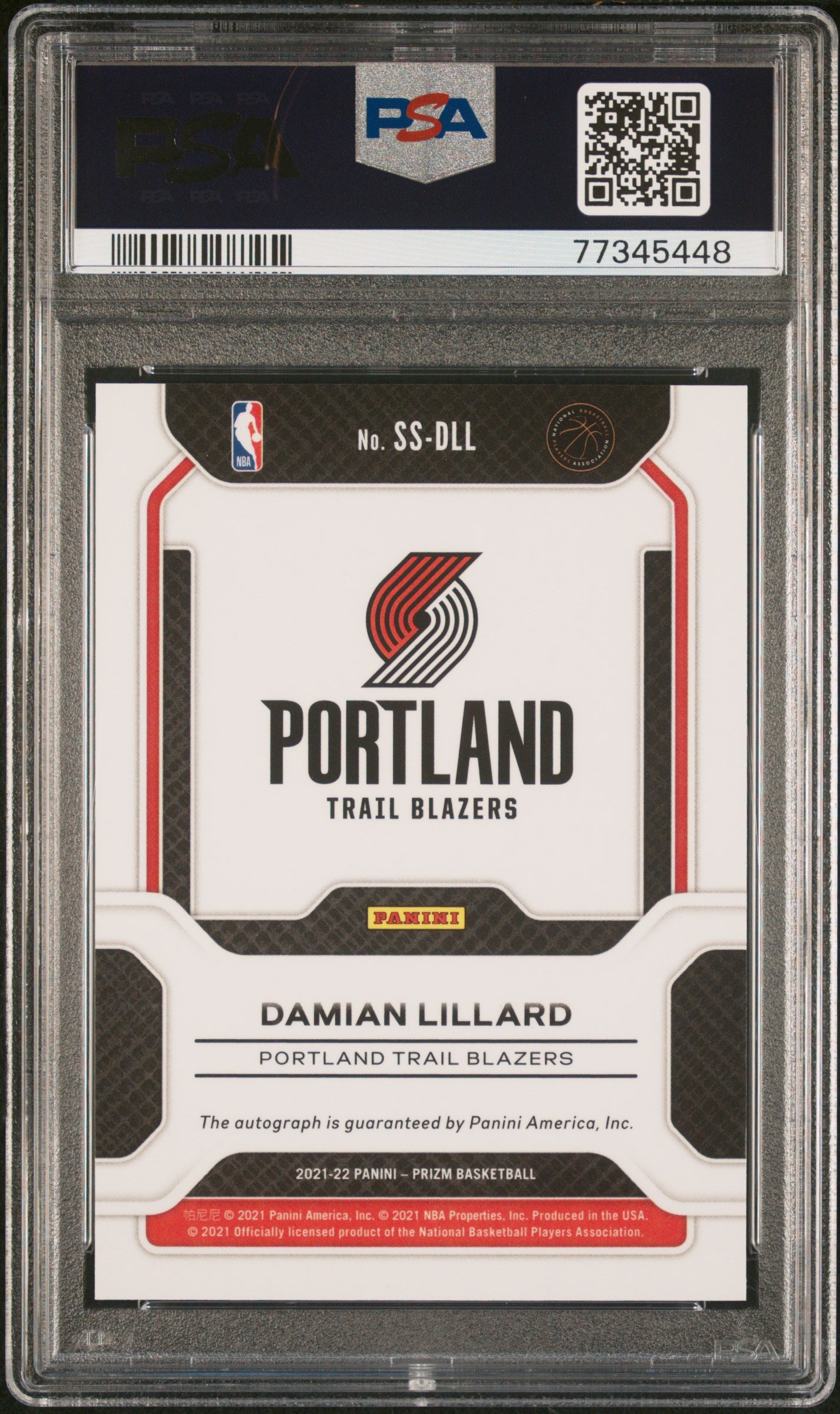 2021-22 Prizm Damian Lillard Sensational Signatures Auto PSA 10