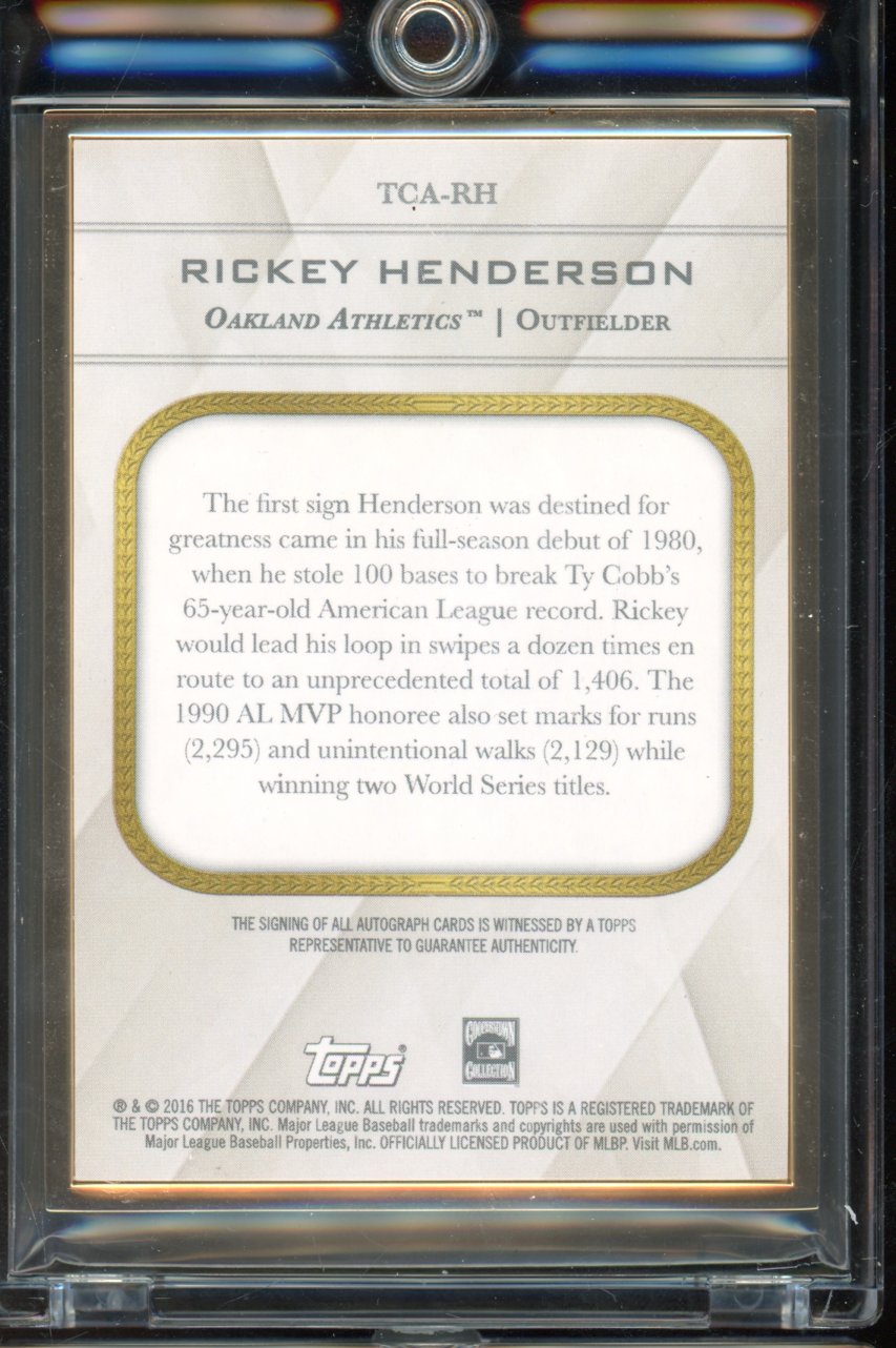 2016 Topps Transcendent Rickey Henderson Auto /52