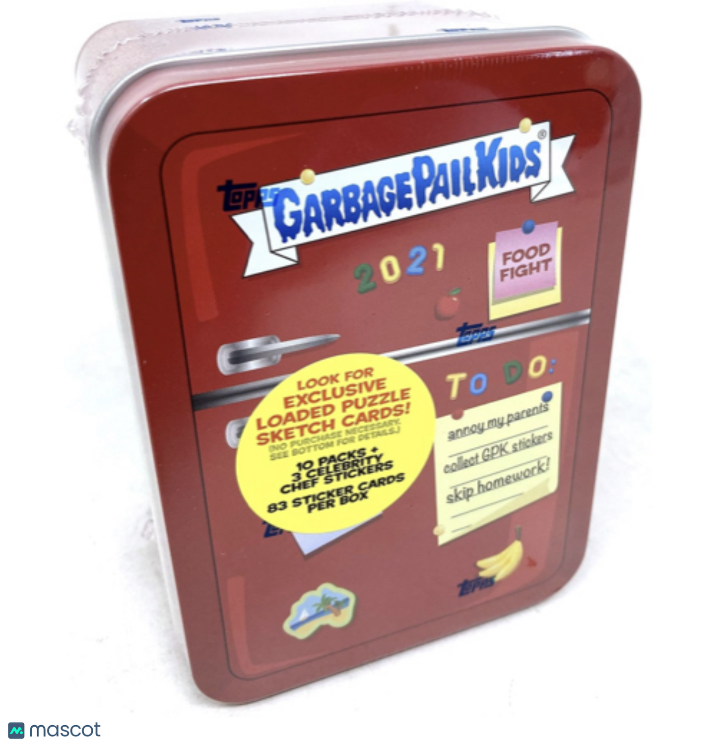 2021 GARBAGE PAIL KIDS FOOD FIGHT REFRIGERATOR RED TIN