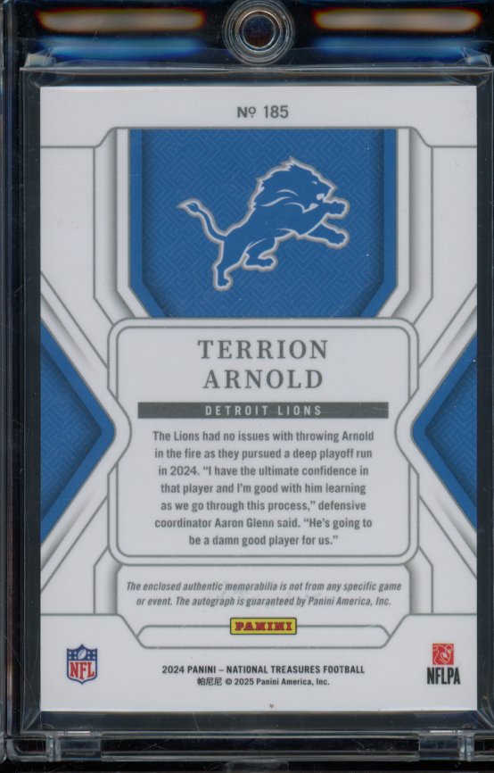 2024 National Treasures Terrion Arnold Rookie Patch Auto /99