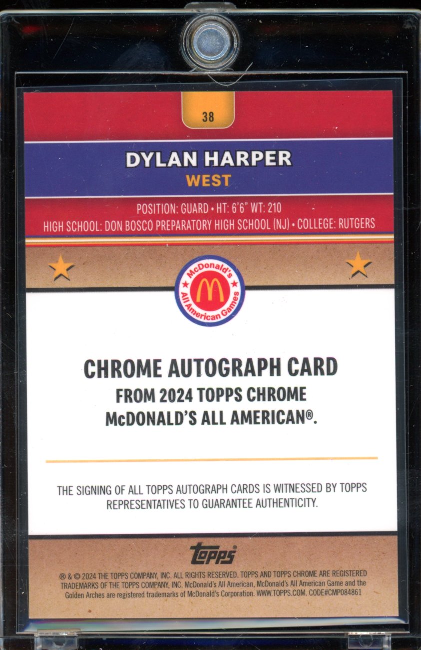 2024 Topps Mcdonalds Dylan Harper Gold /50 Auto