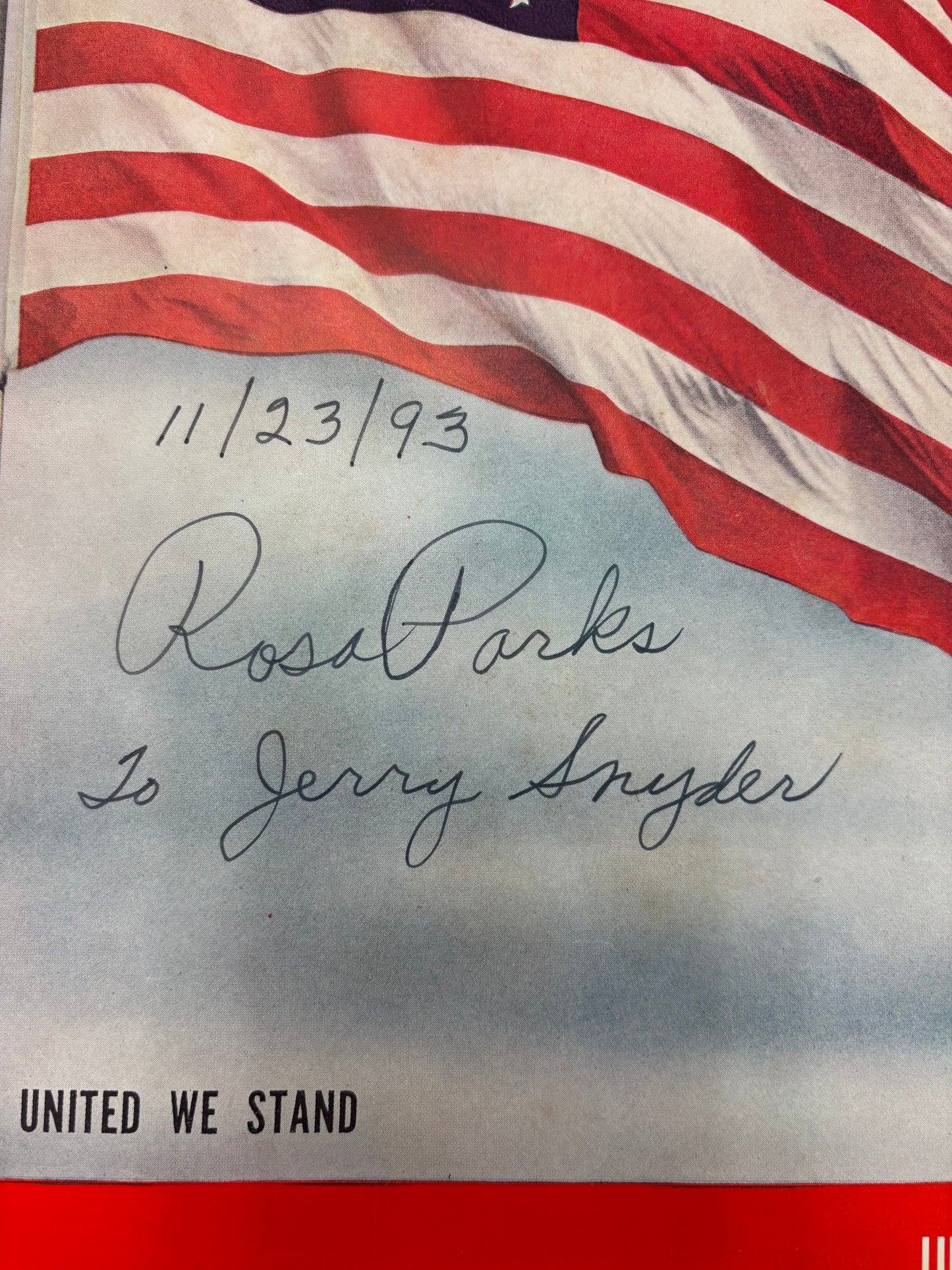 Rosa Parks SIgned Life Magazine United We Stand Dated "11/23/93" JSA Full Letter