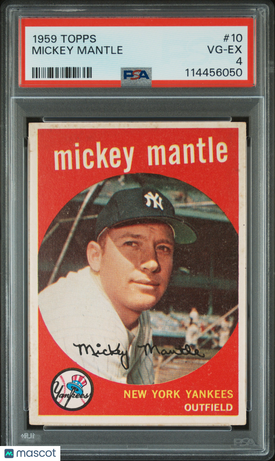 1959 Topps Mickey Mantle PSA 4 #10
