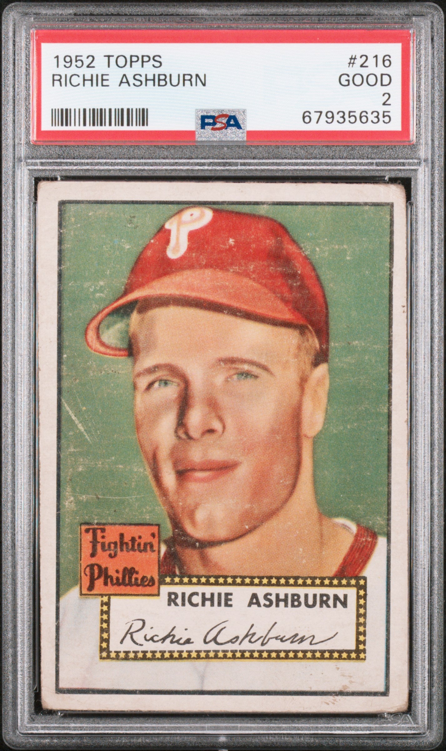 1952 Topps Richie Ashburn PSA 2