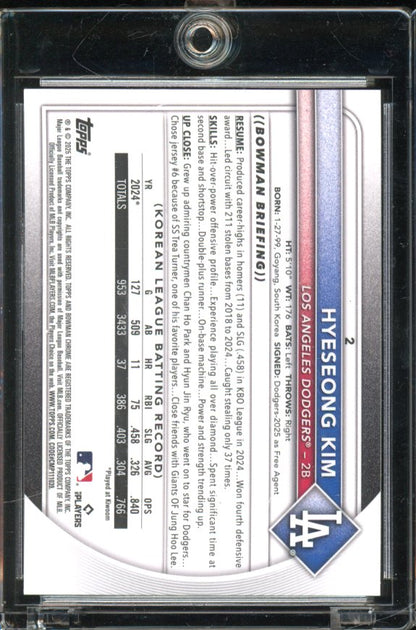 2025 Bowman Chrome Hyeseong Kim Orange Chrome Rookie /25