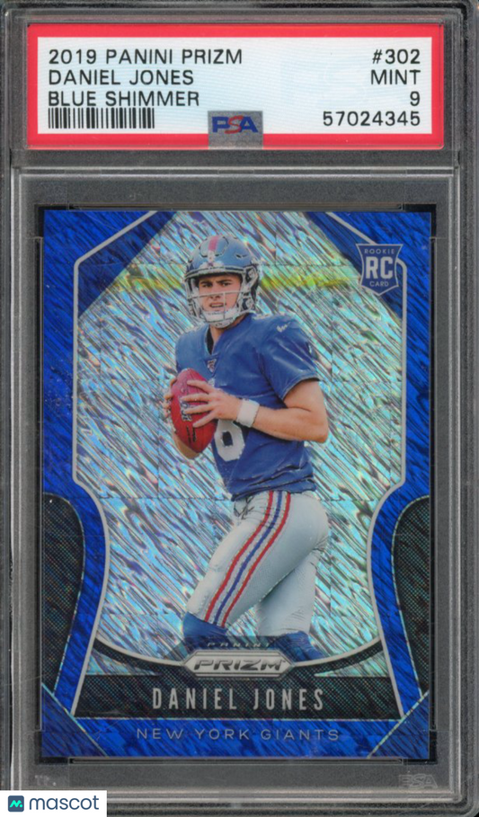 2019 Prizm Daniel Jones Blue Shimmer Rookie /10 PSA 9