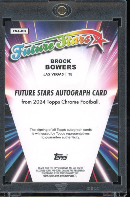 2024 Topps Chrome Brock Bowers Red Future Stars /5 Rookie Auto