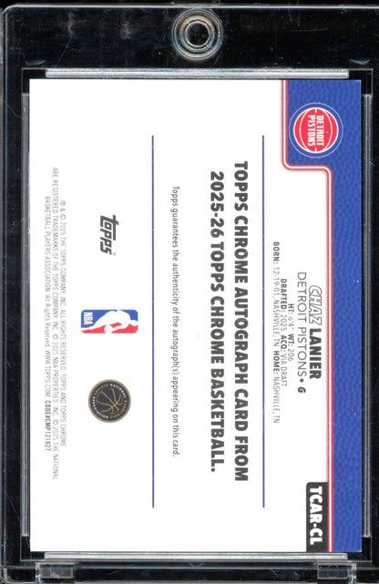 2025-26 Topps Chrome Chaz Lanier Rookie Orange Geometric Auto /25