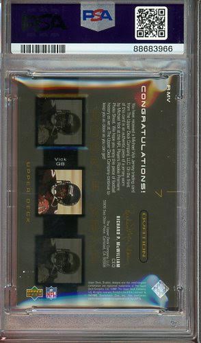 2001 Upper Deck Ovation Michael Vick Rookie Gear Jersey Auto #R-MV PSA Authentic AUTO 10 RC