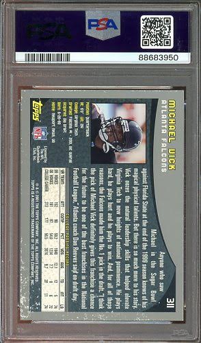 2001 Topps Michael Vick Auto #1 Pick Inscription #311 PSA Authentic AUTO 10 RC