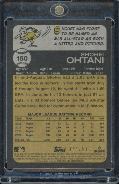 2022 Topps Heritage Shohei Ohtani Red /573