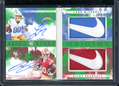 2024 Origins Ladd Mcconkey Ricky Pearsall Dual Booklet Swoosh Auto /5 RC