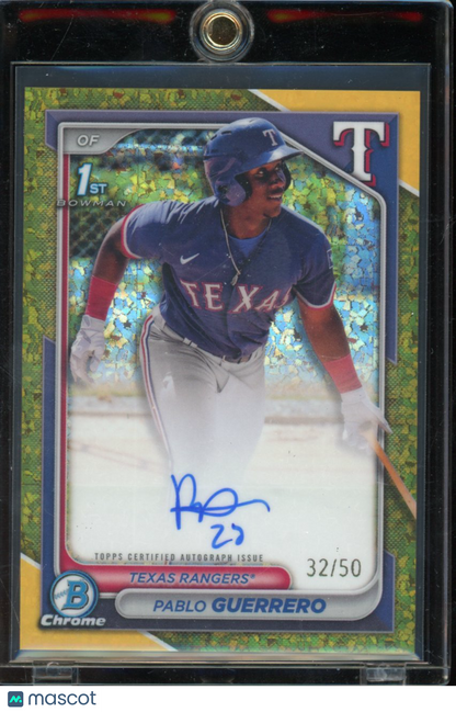 2024 Bowman Chrome Pablo Guerrero Gold Mini Diamond Auto /50
