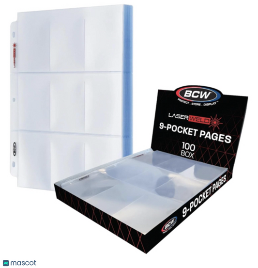 BCW 9-Pocket Pages, 100 Pack