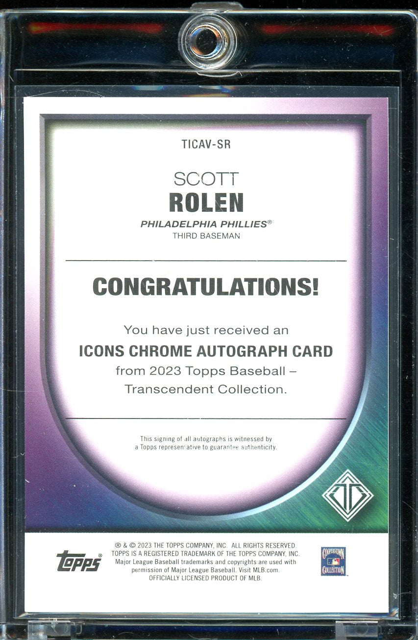 2023 Topps Transcendent Scott Rolen 1/1 Superfractor Icons Auto