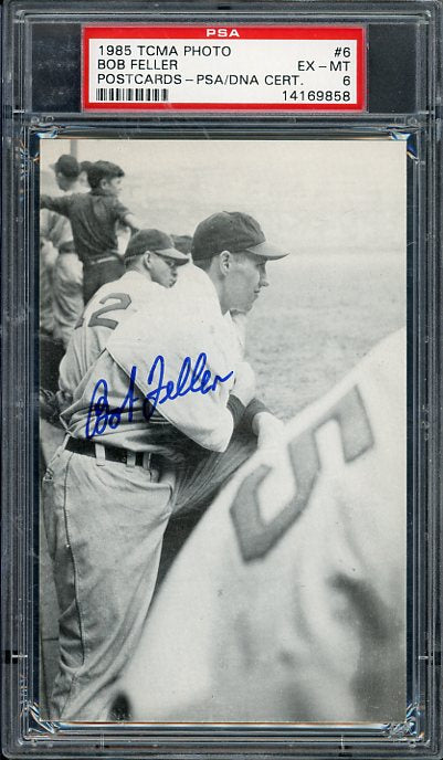 1985 TCMA Photo Bob Feller Postcard Auto #6 PSA Authentic PSA 6