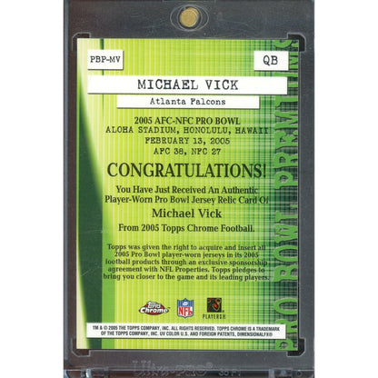 2005 Topps Chrome Michael Vick Pro-Bowl Premiums Jersey #PBP-MV IP Auto