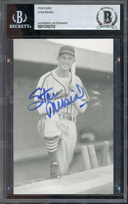 Stan Musial Postcard Auto BGS Authentic