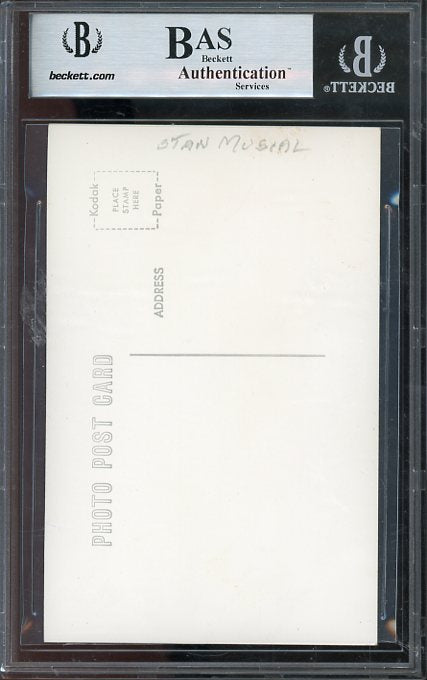 Stan Musial Postcard Auto BGS Authentic