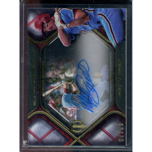 2022 Tribute Mike Schmidt Tribute Willie Mays World Series MVP Auto #TTWSM-MS /50