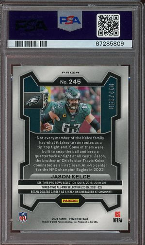 2023 Prizm Pandora Jason Kelce #245 /400 PSA 10 Legend