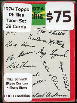 1974 Topps Philles Team Set 32 Cards