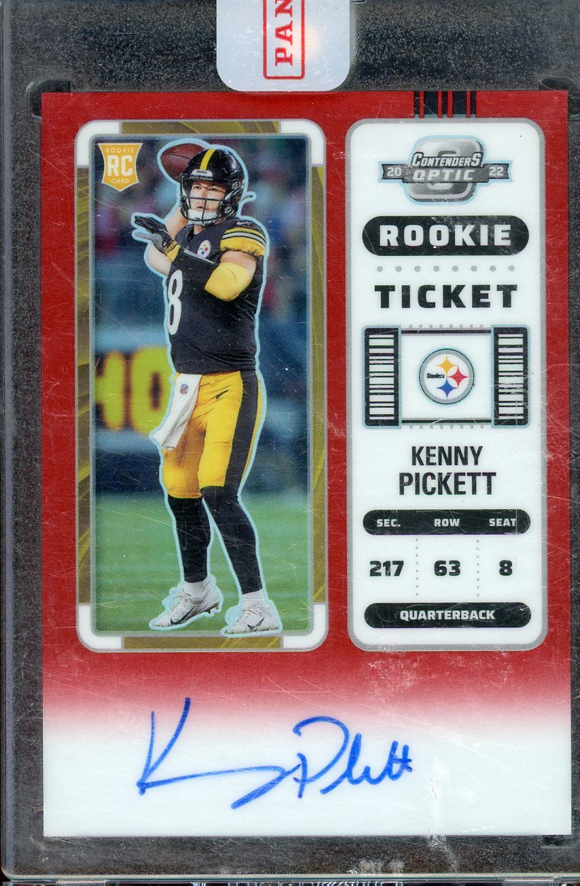 2022 Contenders Optic Kenny Pickett Red Auto #127 /149 RC