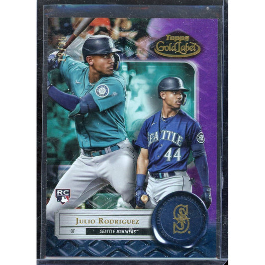 2022 Topps Gold Label Julio Rodriguez Class 3 Purple #4 /35 Rookie