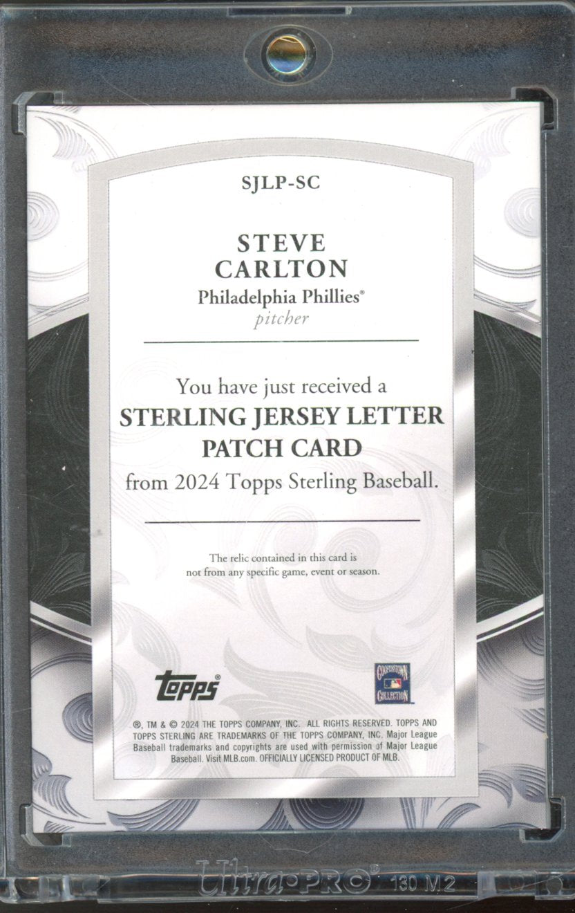2024 Sterling Steve Carlton 1/1 Game Used  Letter Patch