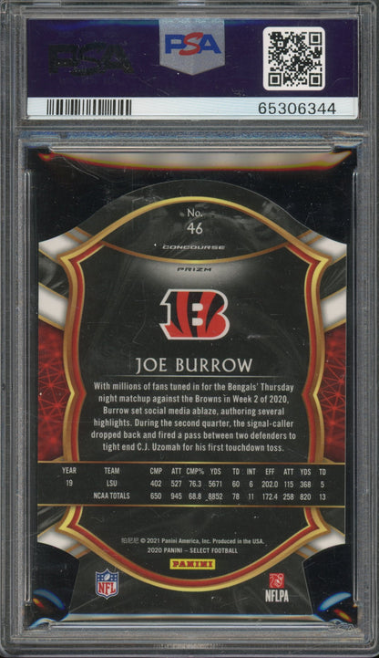 2020 Select Joe Burrow Die-Cut Maroon PSA 10 RC