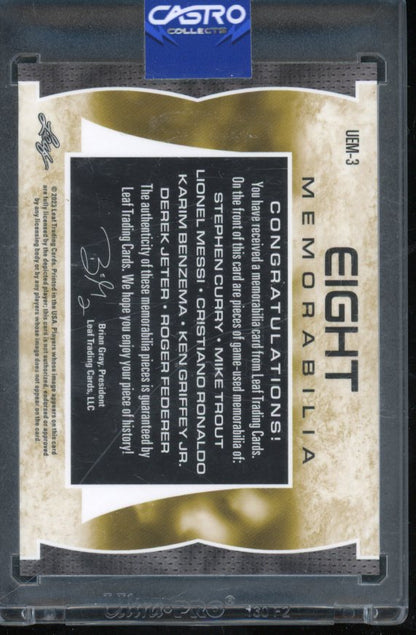 2023 Leaf Eight Memorabilia Curry Messi Jeter Trout Griffey Ronaldo /10