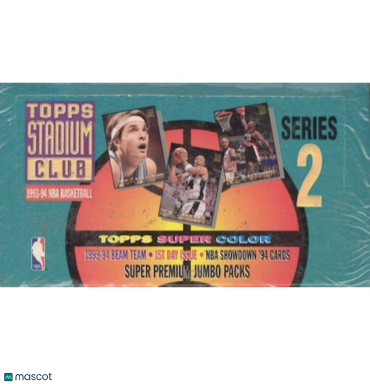 1993/94 Topps Stadium Club Series 2 Basketball Jumbo Box
