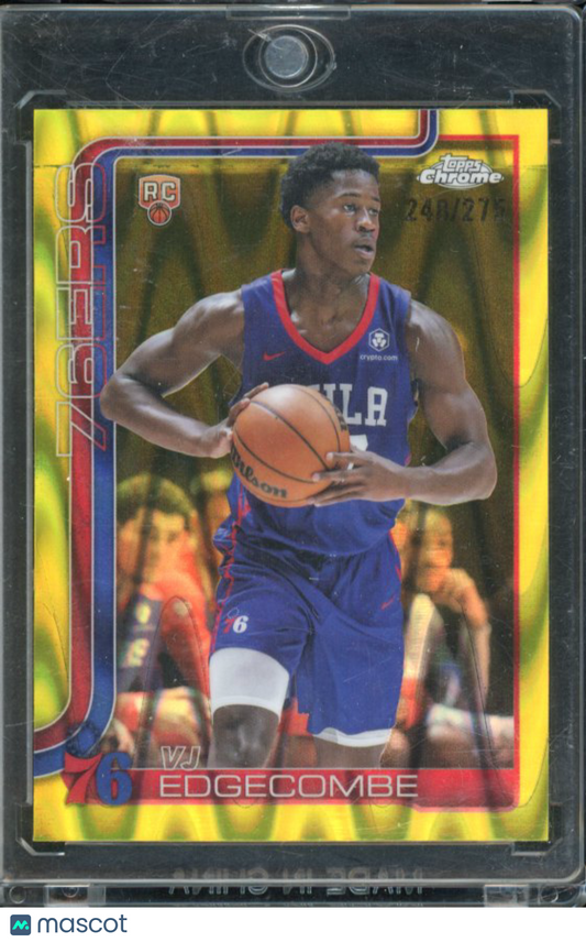 2025-26 Topps Chrome VJ EdgeCombe Yellow Raywave Rookie /275