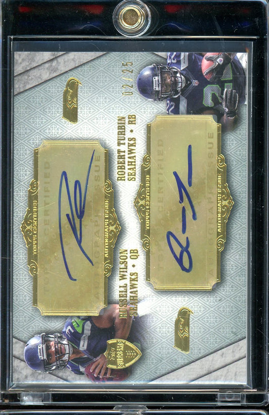 2012 Topps Supreme Russell Wilson Turbin Dual Rookie Auto /25