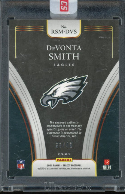 2021 Select Devonta Smith Purple Rookie Patch Auto /49