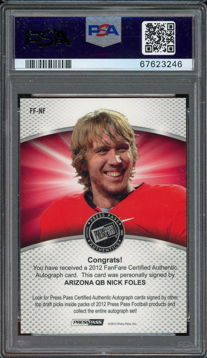 2012 Press Pass Nick Foles Green Red Ink Auto #FF-NF /10 PSA 9 RC
