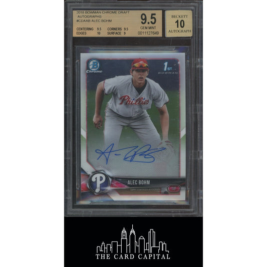 2018 Bowman Draft Chrome Alec Bohm Auto #CDAAC BGS 9.5 Bowman 1st