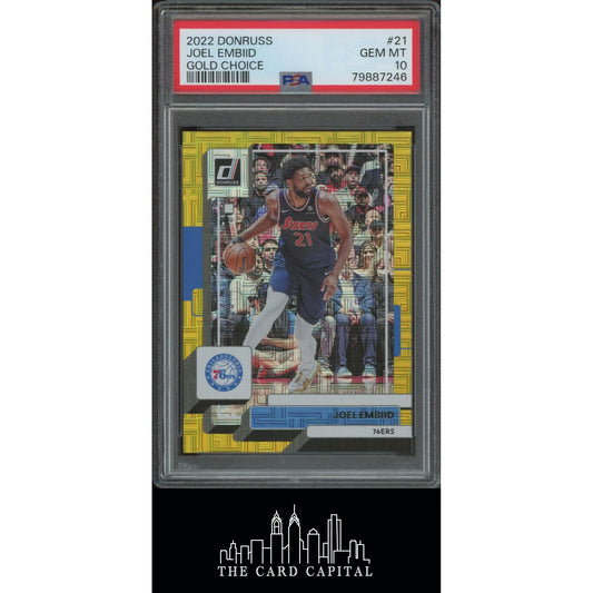 2022 Donruss Joel Embiid Gold Choice #21 /10 PSA 10