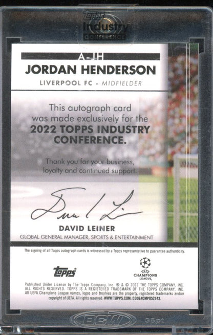 2022 Topps Industry Confrence Jordan Henderson Auto /10