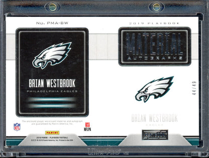 2019 Playbook Brian Westbrook Booklet /49 Patch Auto