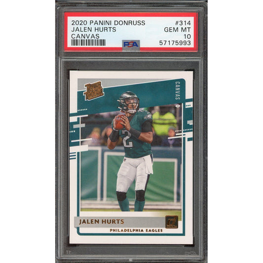 2020 Donruss Jalen Hurts Canvas Rated Rookie #314 PSA 10 RC