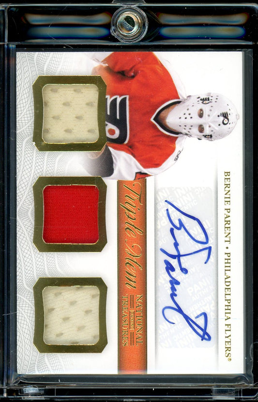 2013 National Treasures Hockey Bernie Parent Triple Mem Patch Auto