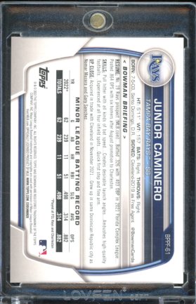 2023 Bowman Junior Caminero 1st Edition Yellow /75