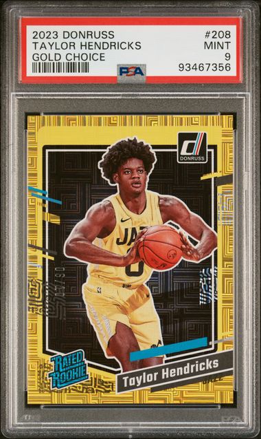 2023 Donruss Taylor Hendricks Gold Choice Rated Rookie #208 PSA 9 RC