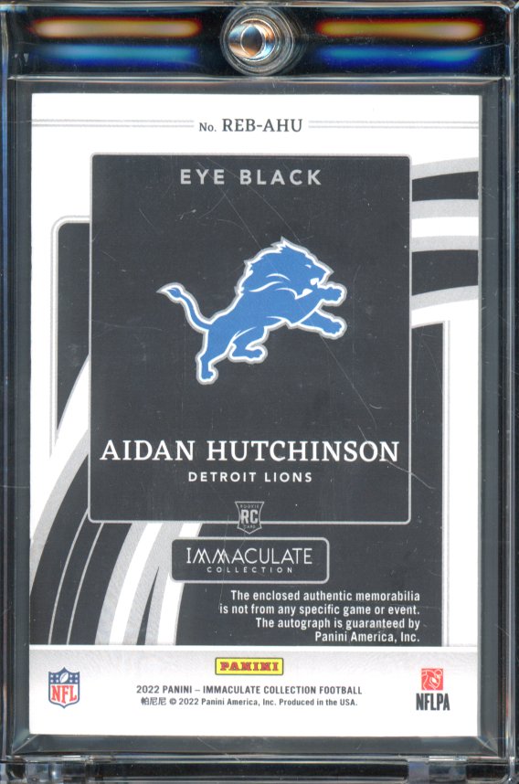 2022 Immaculate Aidan Hutchinson Eye Black Patch Auto /99