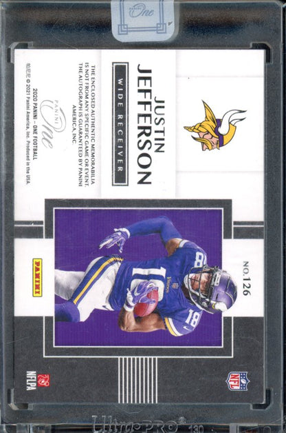 2020 Panini One Justin Jefferson Rookie Patch Auto /75