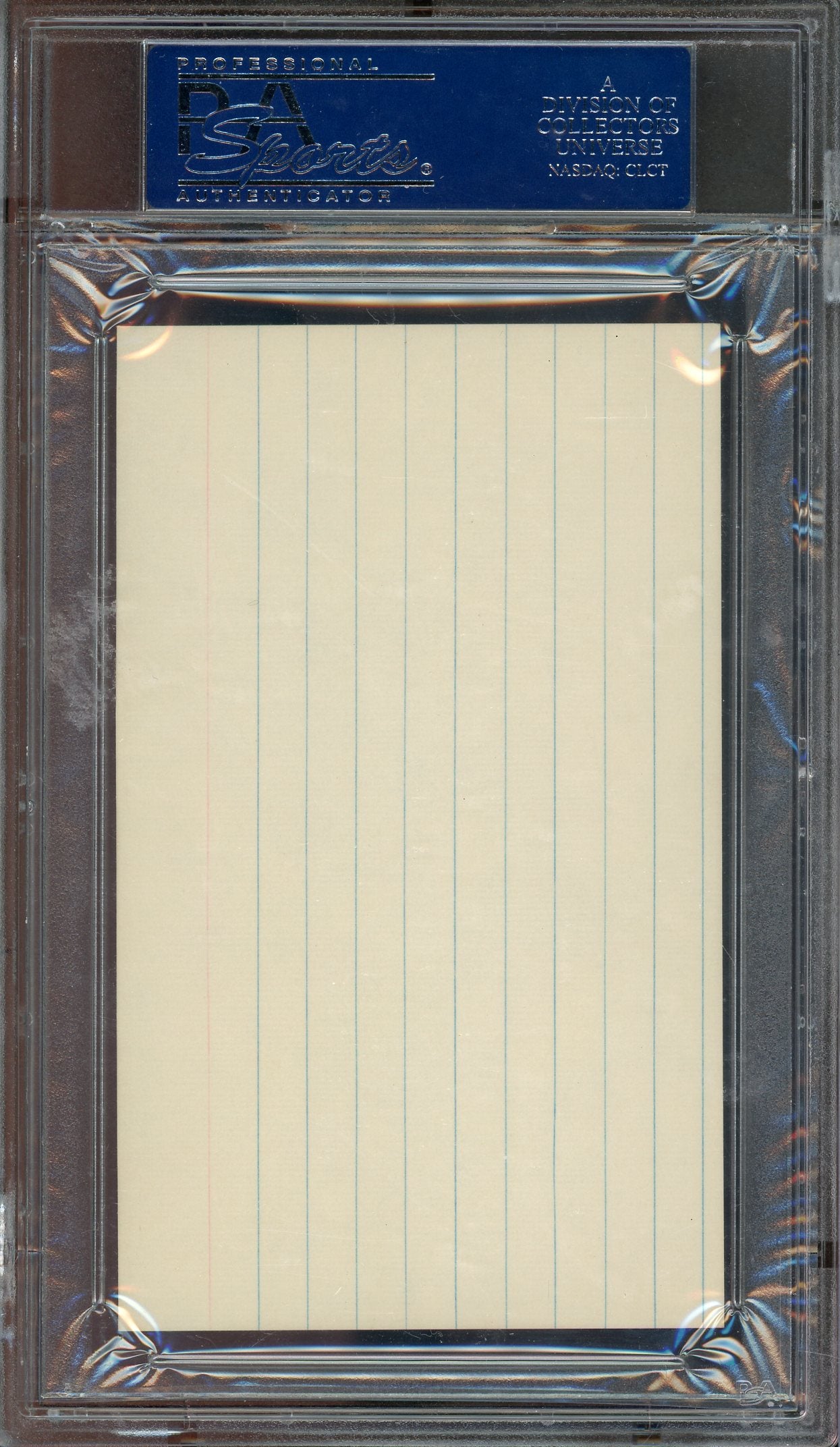 Earle Combs Index Card Autograph Psa Dna 5