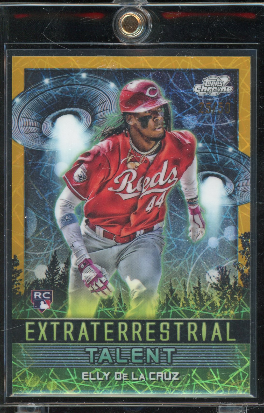 2024 Topps Chrome Cosmic Elly De La Cruz Extraterrestrial Gold /50 Rookie